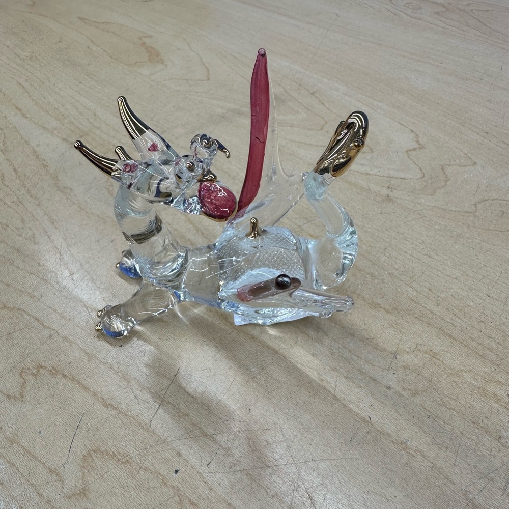 🎁SALE🎁 Vintage Hand Blown Dragon Glass Sculpture Figure - Picture 4 of 5